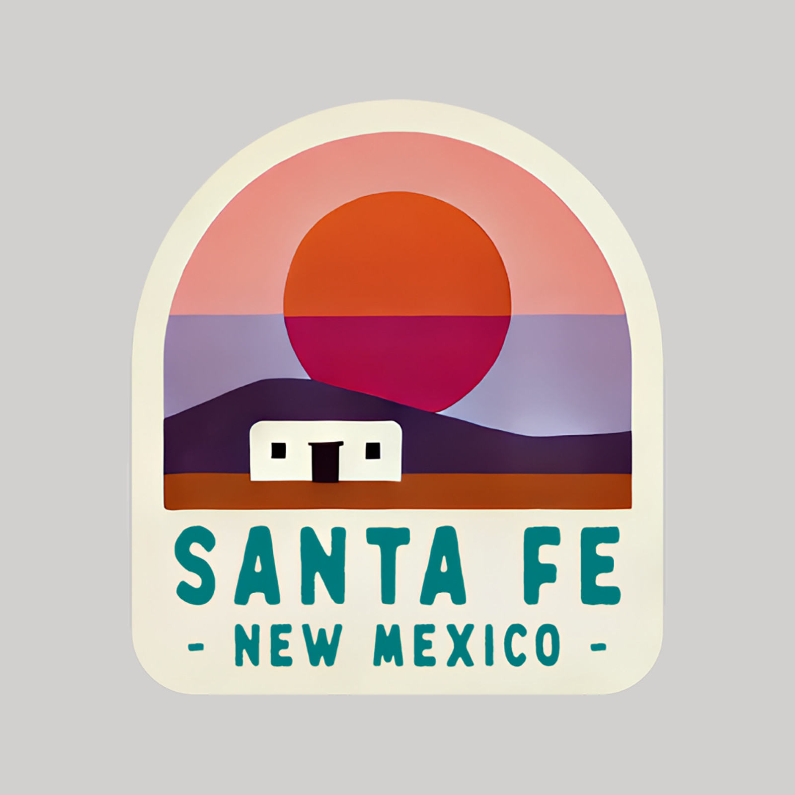 Santa Fe, New Mexico Sticker, 2.68×3 in.