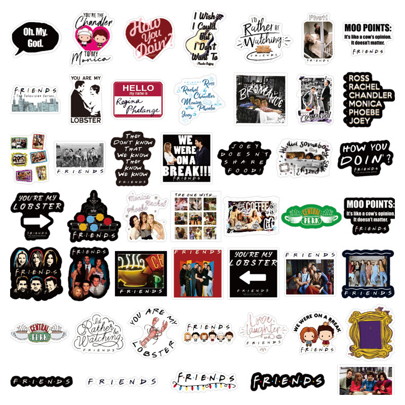 100Pcs Cartoon Friends Sticker for Adults Teens Girls Scrapbooking Water Bottles