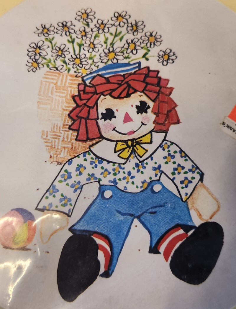 Vintage Raggedy Andy Liftable Print with Decalon Decal Medium