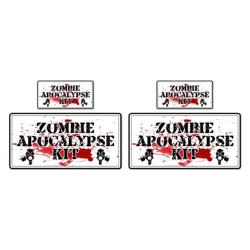 Zombie Apocalypse Ammo Set, Vinyl Decal Sticker, 2@ 1"x2" & 2@ 2"x4", #8466