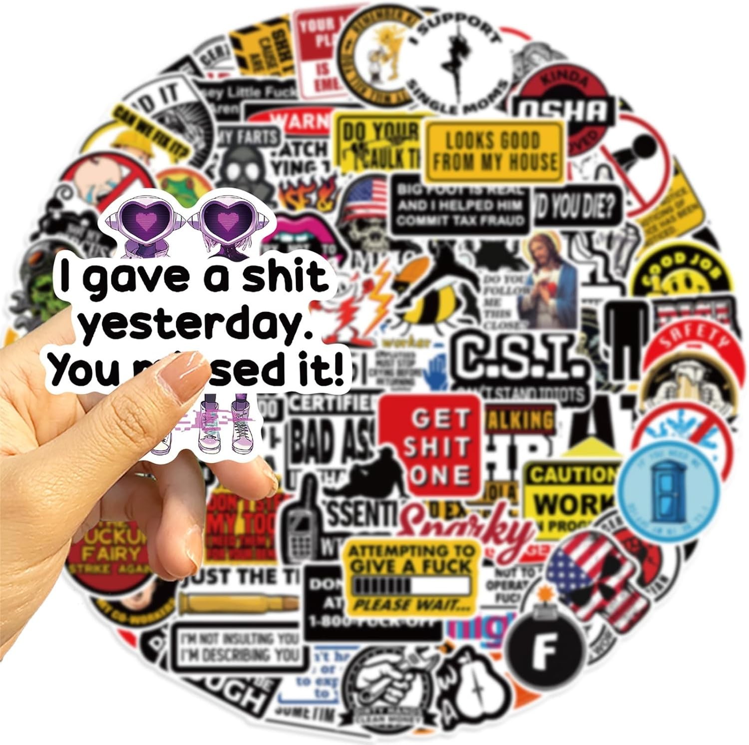100 Pcs Funny Stickers for Adults (Dirty) Meme Water Bottles Cool Decals Laptop