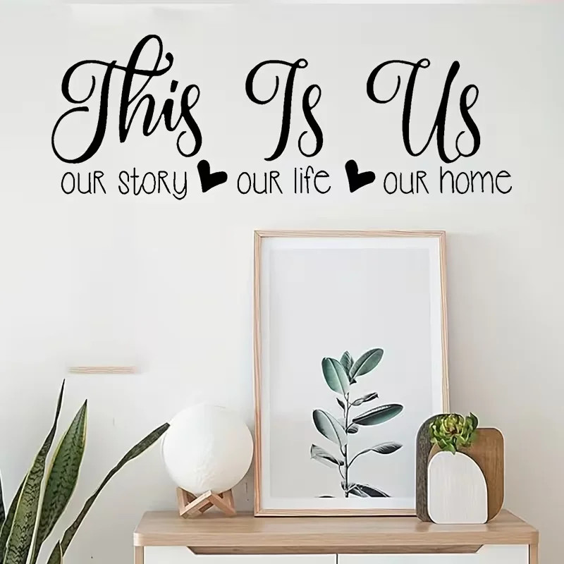 This Is Us" Contemporary Cartoon-Style Wall Sticker Ideal for Home Kitchen Decor