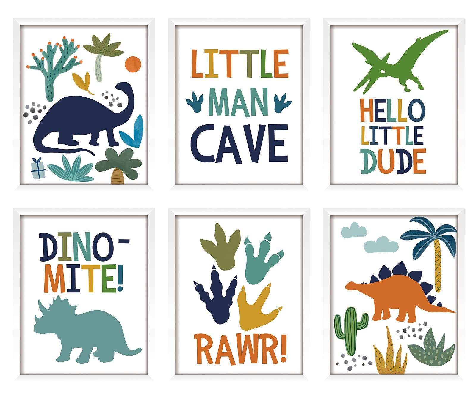 6 Pack 8×10 Inch Framed Nursery Wall Art Decor with White Picture Frames and …