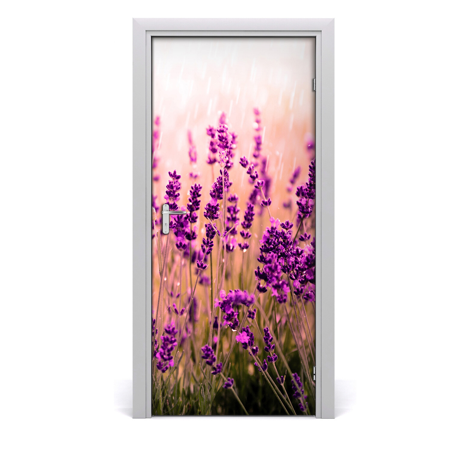 3D Home Art Door Wall Self Adhesive Removable Sticker Flowers Lavender field