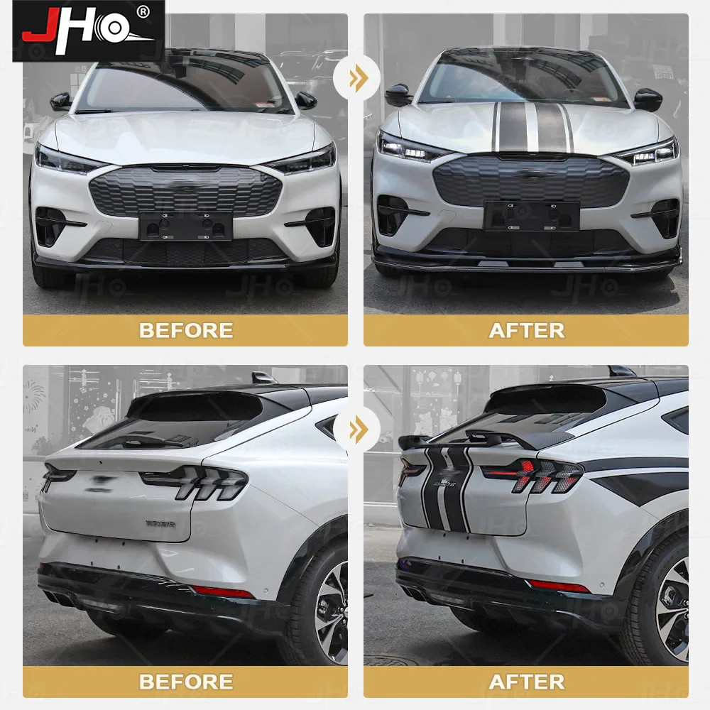 Aftermarket Ford Mustang Mach-E Hood & Body Stripe Decal Kit – 3D Carbon Fiber V