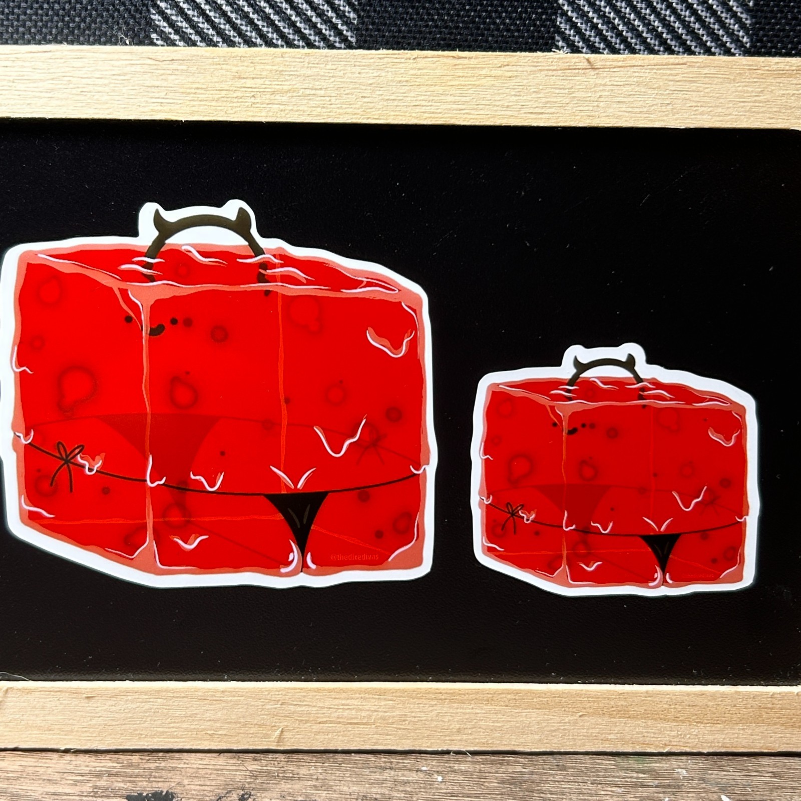 Sticker: Red Naughty Cube – Gelatinous Cube, Ooze, Dungeons and Dragons, DND