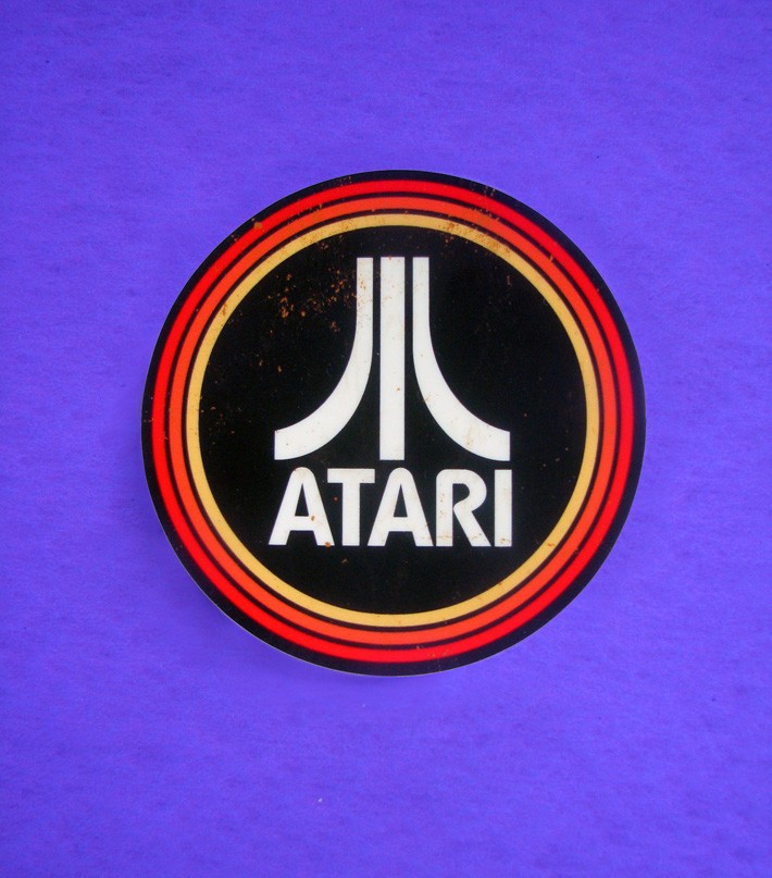 Atari Logo Sticker & Magnet Set Glitter Transparent Decal Retro Video Gaming