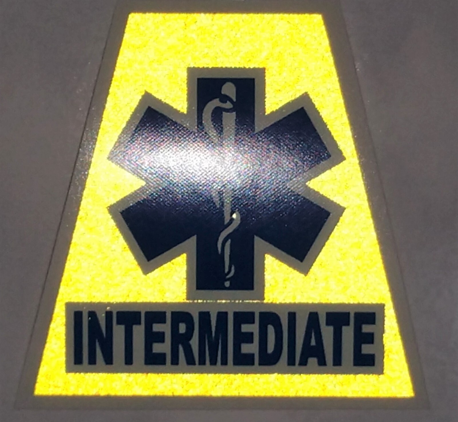 Reflective Fluorescent Yellow EMS EMT PARAMEDIC Tetrahedron Helmet Decal YouPick