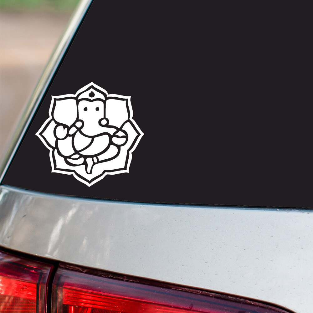 Hindu God Ganesha Sticker Ganesh Elephant S18 all chrome & regular vinyl colors
