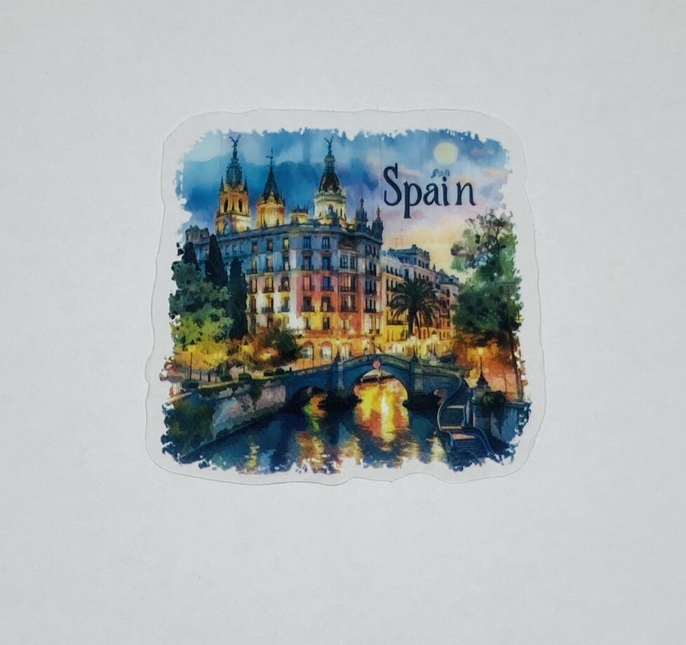 Spain Plaza Transparent Sticker Travel City Art Decal Vinyl Souvenir Tc6