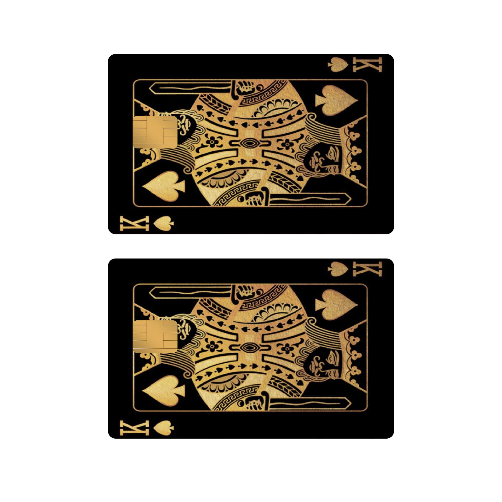 2-Pack King of Spades Credit Card Skin | Black Gold Luxury Playing Card Decal
