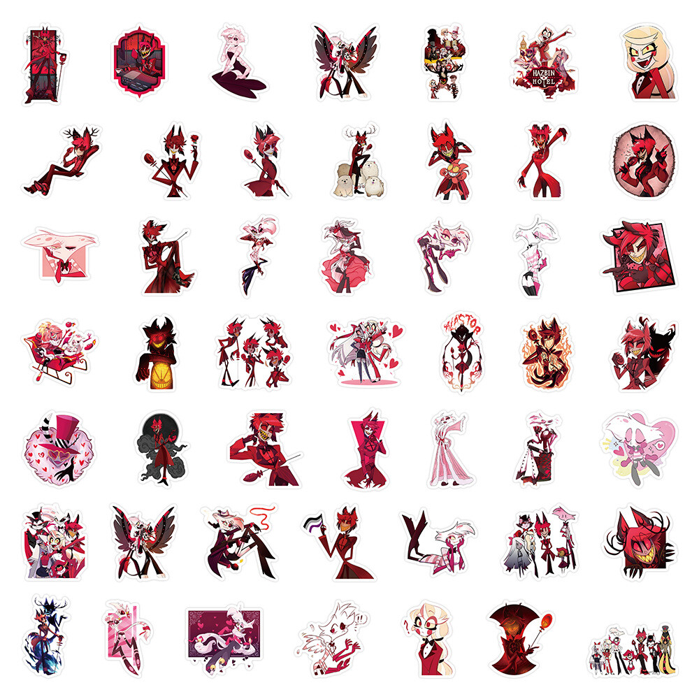 100Pcs Hazbin Hotel Season 2 Cartoon Sticker for Adults Teens Girl Water Bottles