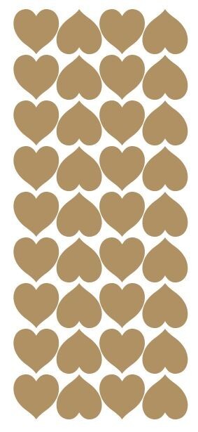Metallic Gold Heart Hearts Stickers Sticker 1" DC20-091