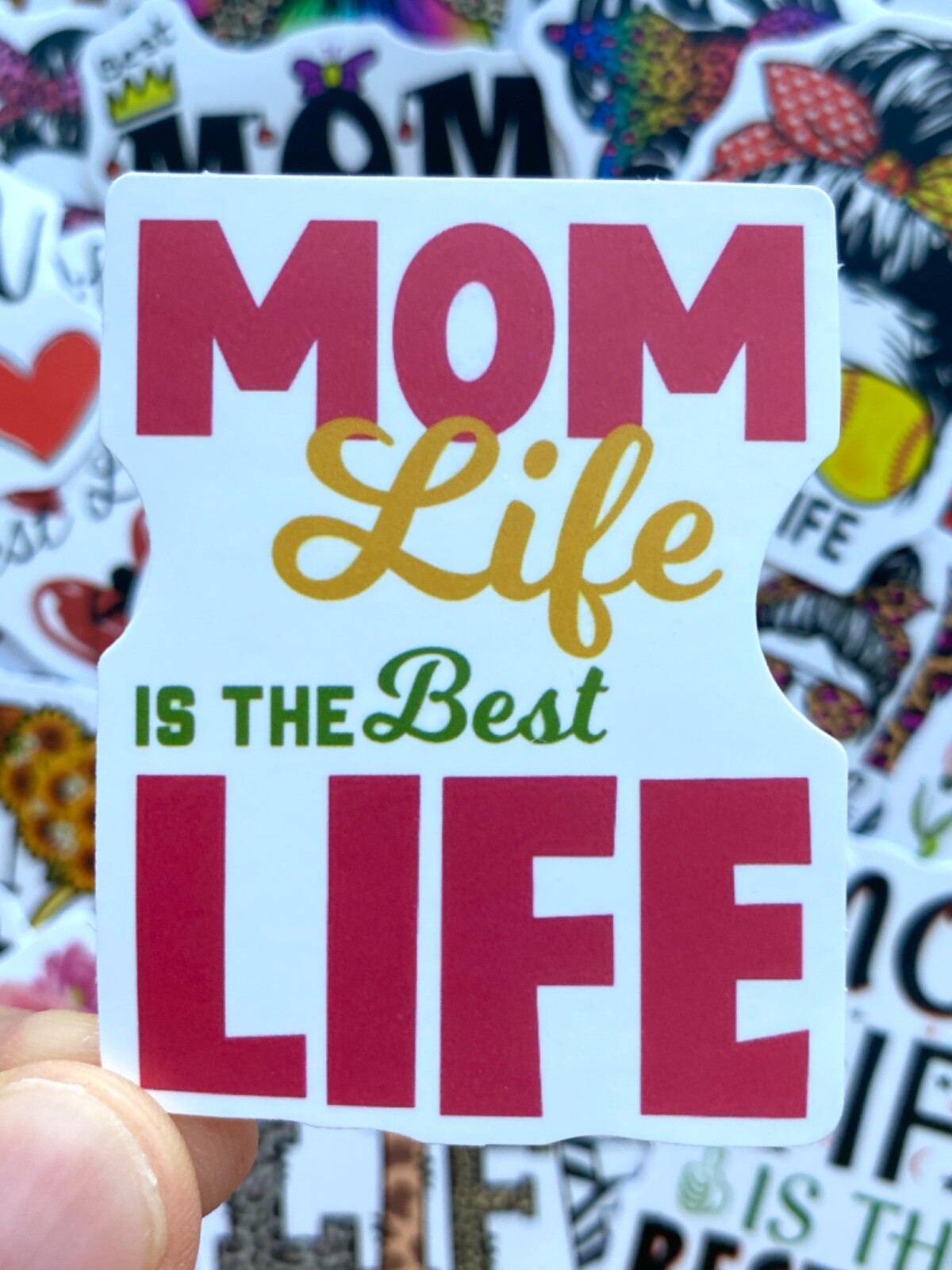 5-50 pcs Mom Life Stickers, Love Mom Vinyl Laptop Phone Decals Stocking Stuffer