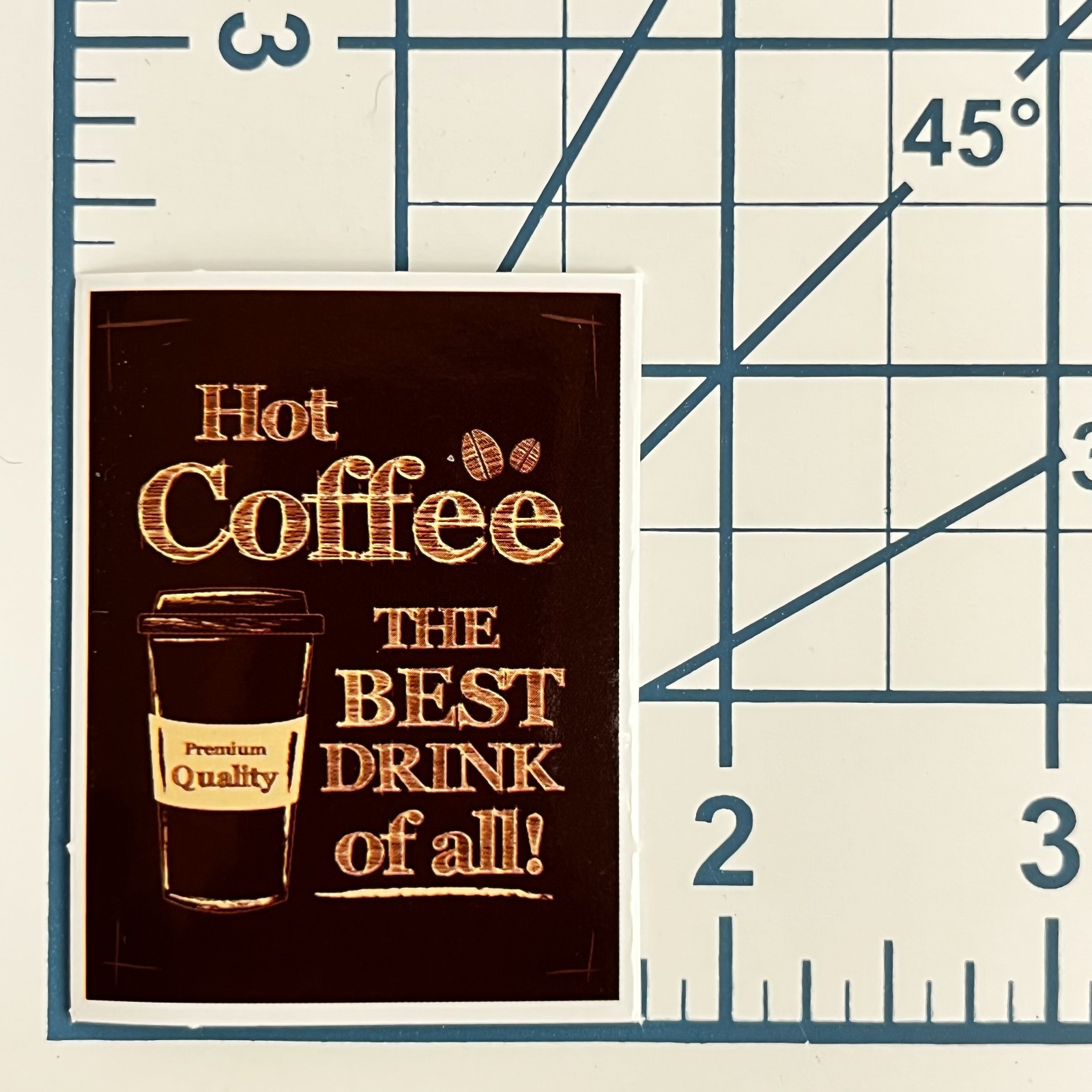 Hot Coffee Best Drink Of All Vinyl Sticker Retro To Go Cup Mug Laptop Cafe Sign