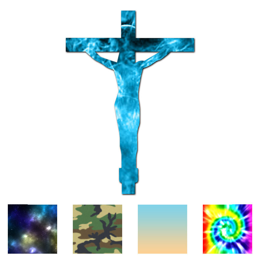 Christian Cross Jesus – Vinyl Decal Sticker – Multiple Patterns & Sizes – ebn170