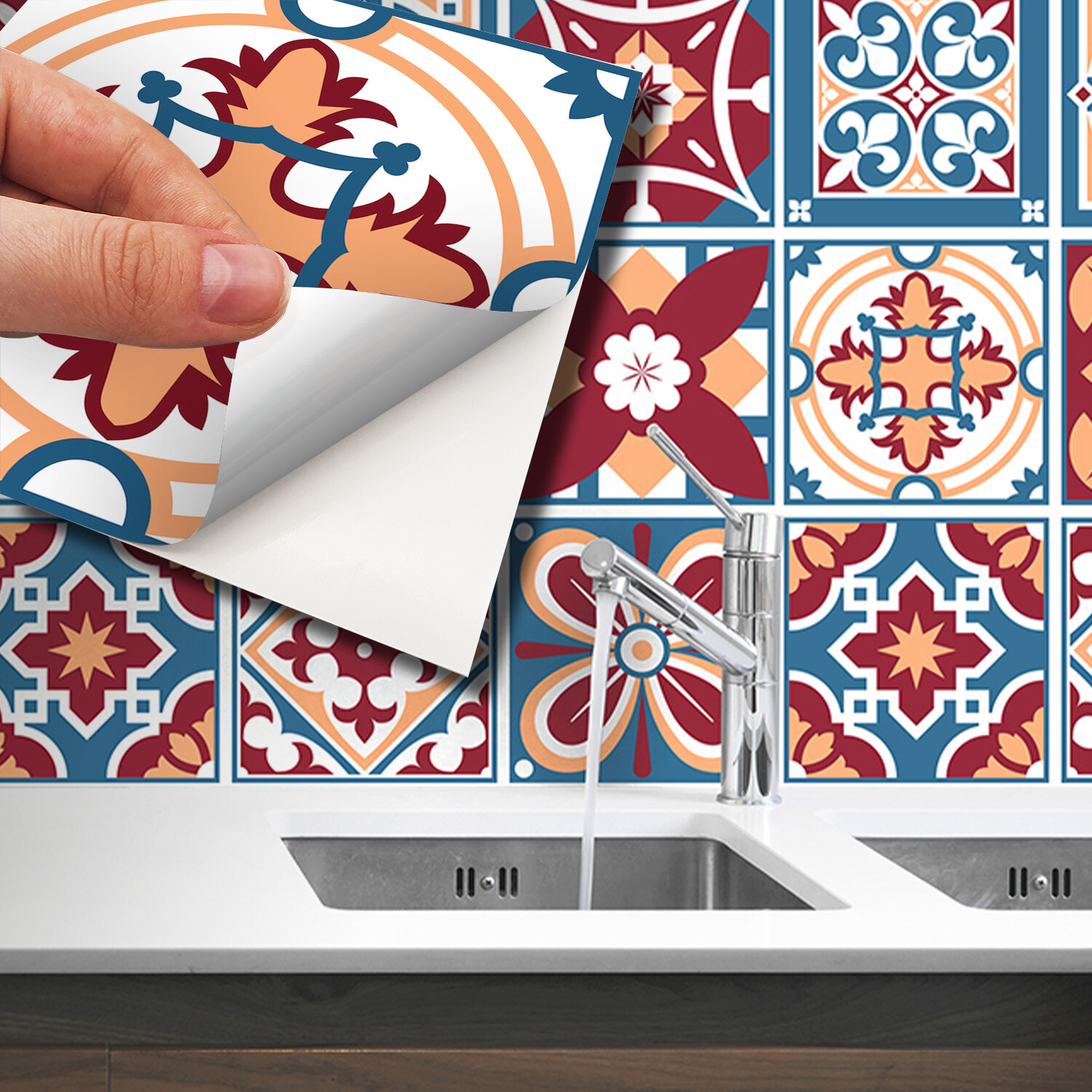 24pcs 6"x6" Westminster Peel and Stick Tiles Sticker Backsplash Mosaic Decals