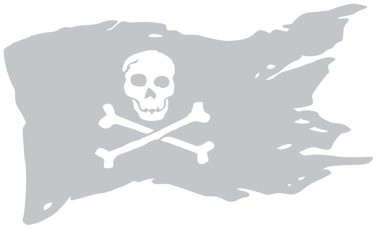 Pirate Flag Skull & Crossbones Die Cut Decal Multiple colors Made In USA