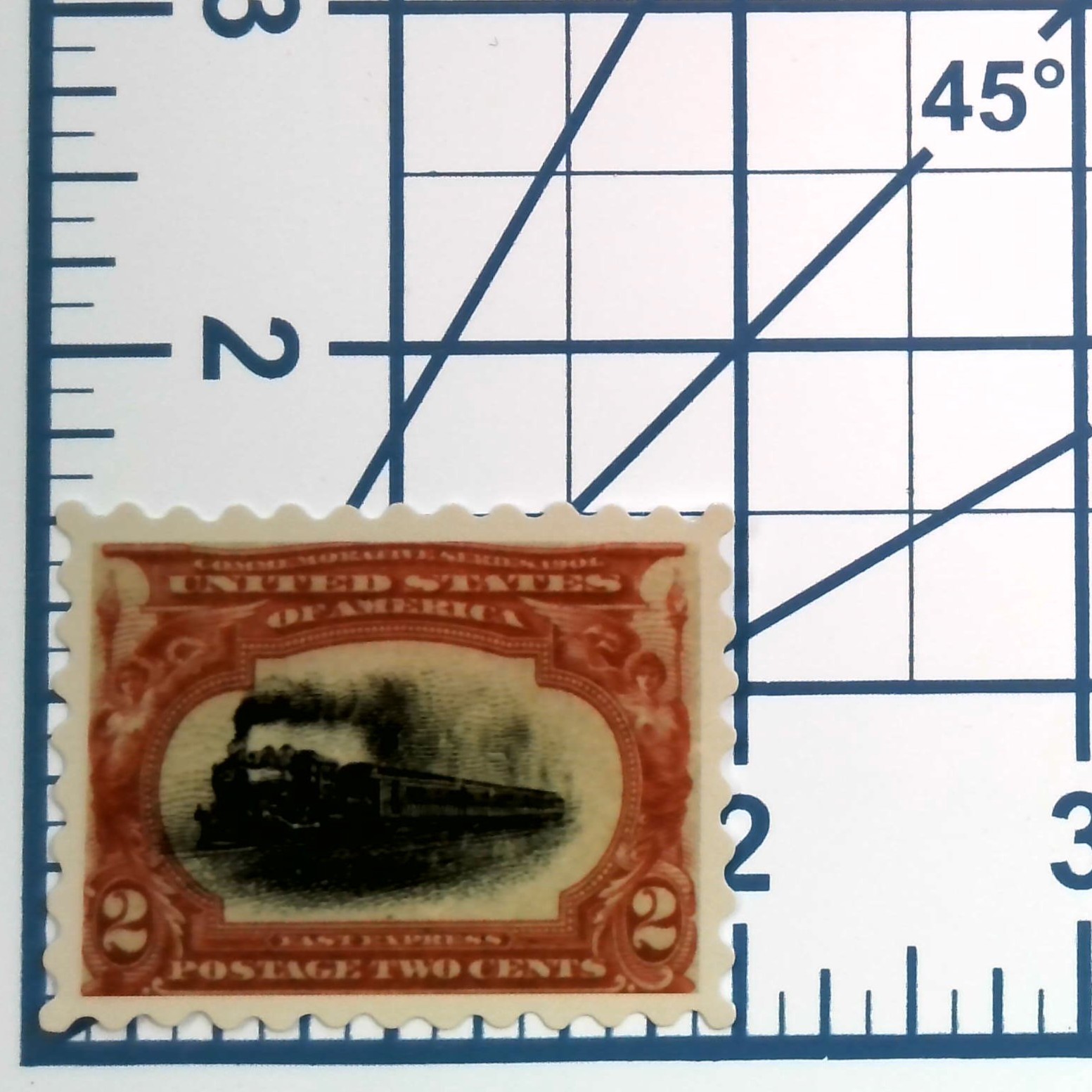 Vintage US Postage Stamp Sticker 1901 Fast Express Train 2 Cent Vinyl Decal