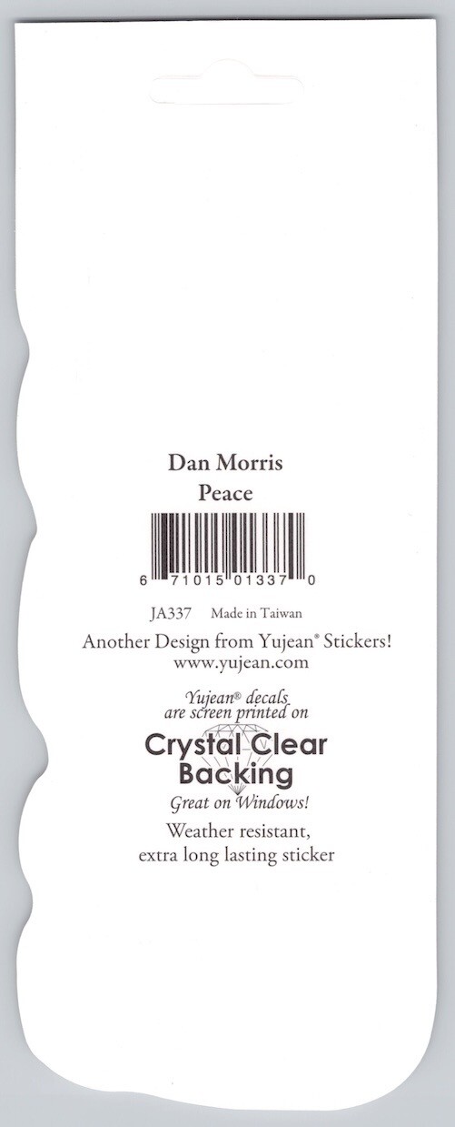 Dan Morris Peace Word Art Die-Cut Decal Sticker Psychedelic Sun Moon Hippie