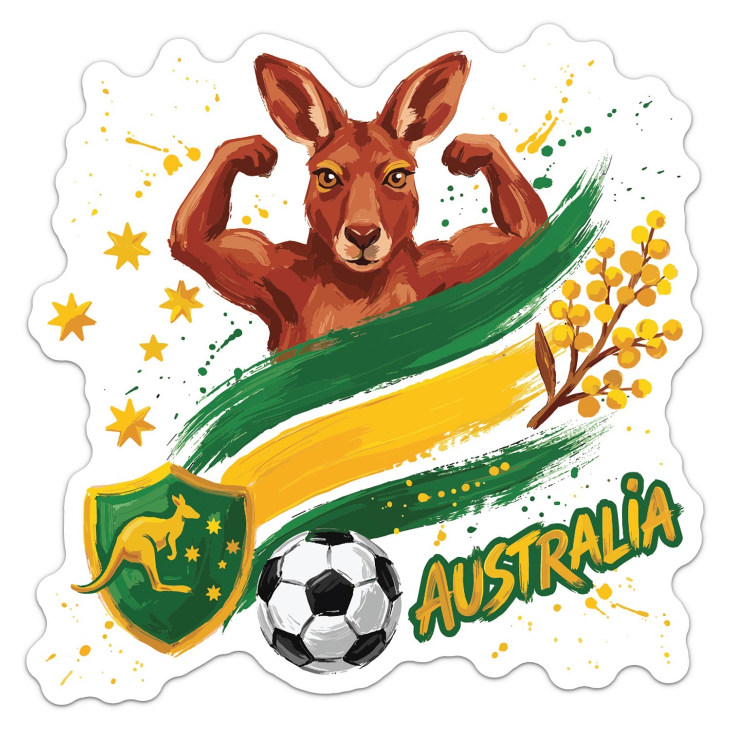 Australia National Team Flag Football Soccer Sticker Car Bumper Vinyl Decal