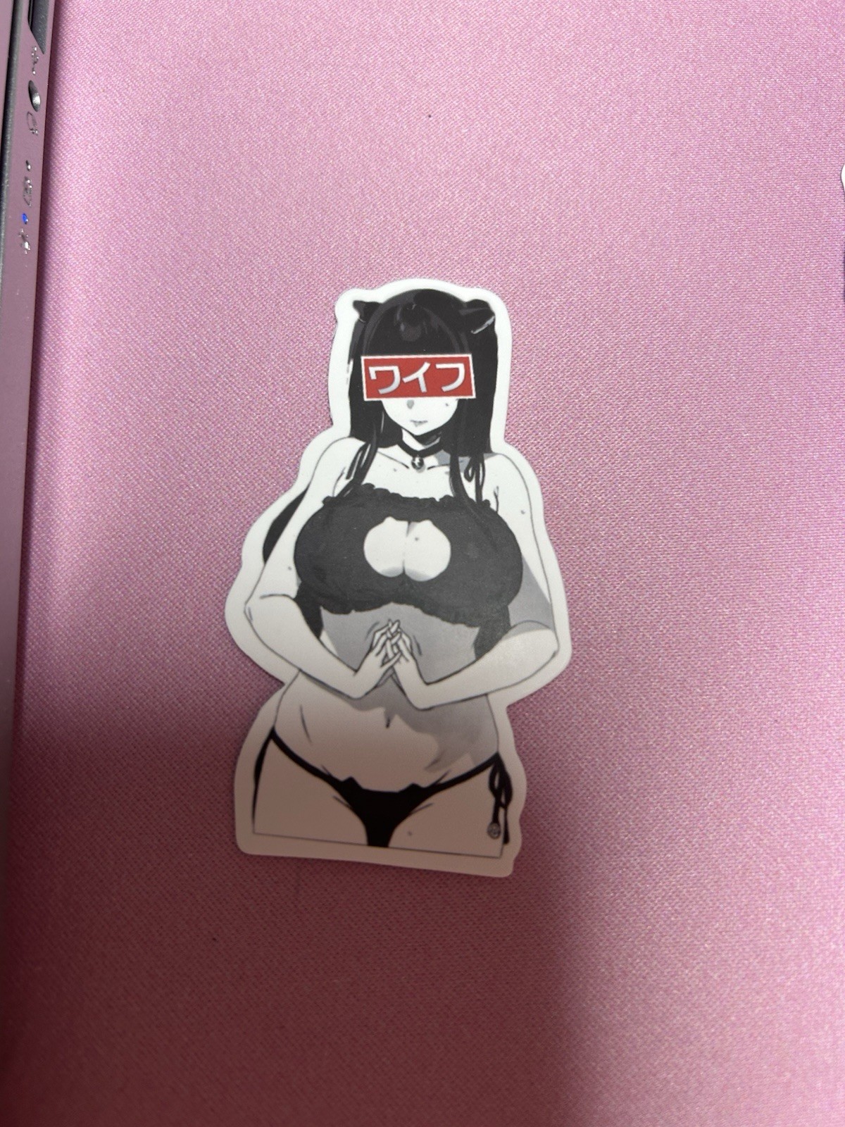 black and white waifu lewd stickers #15