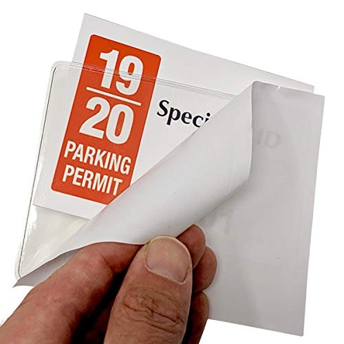 – Parking Permit Holder for Car Windshield – Clear Adhesive Parking Tag 2 Pack