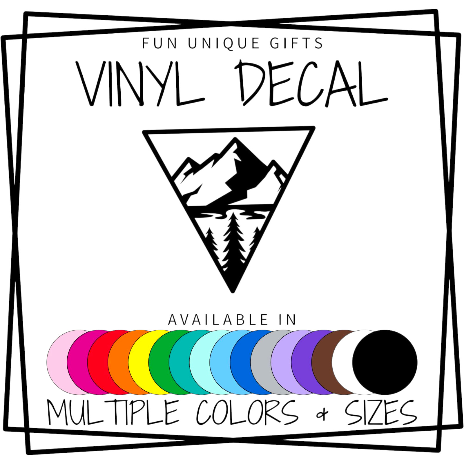 Geometric Mountain Vinyl Decal Sticker -Multiple Colors & Sizes- SHIPS FREE!