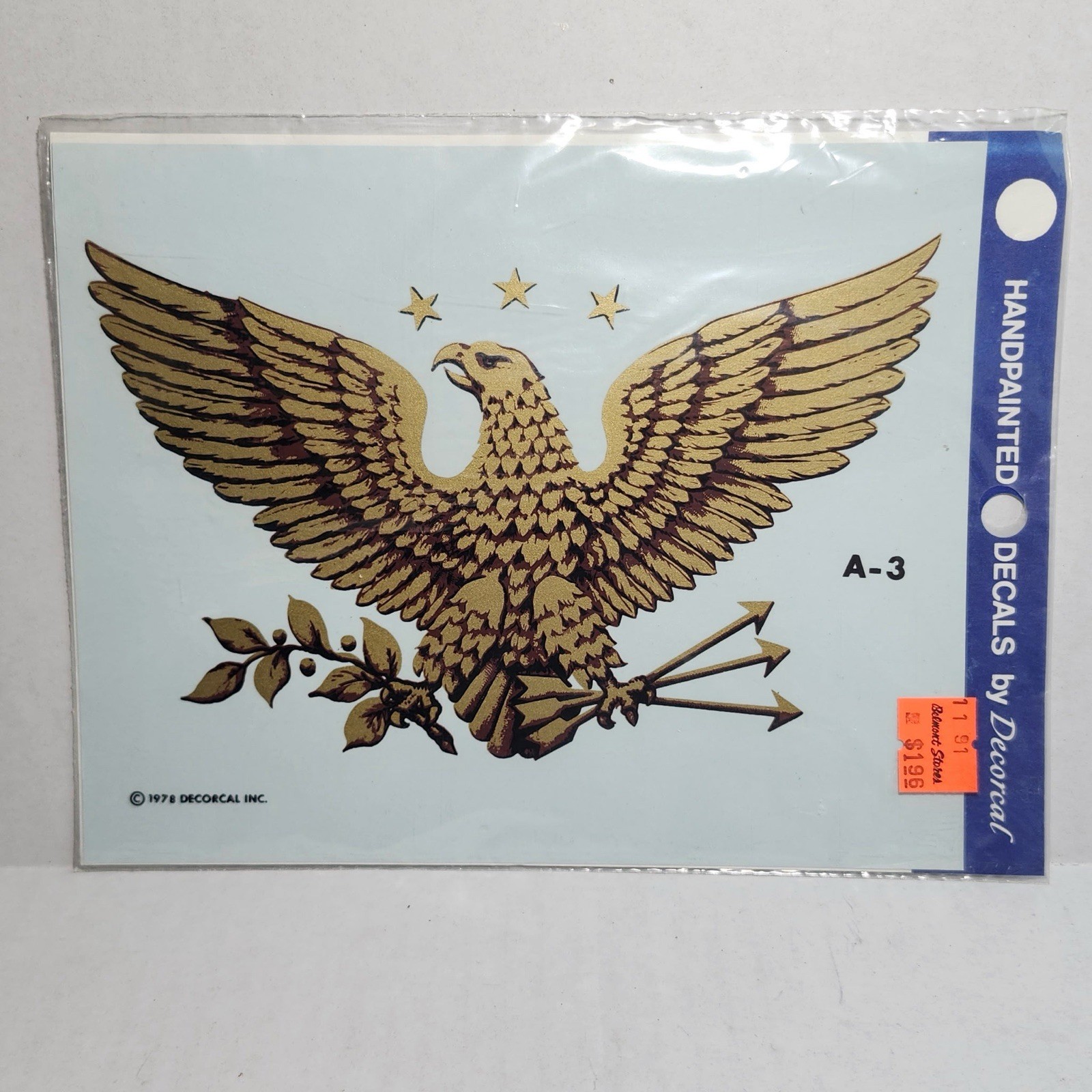 Hand painted Decal By Decorcal A-3 Vintage 1978 Eagle America Stars New Sealed