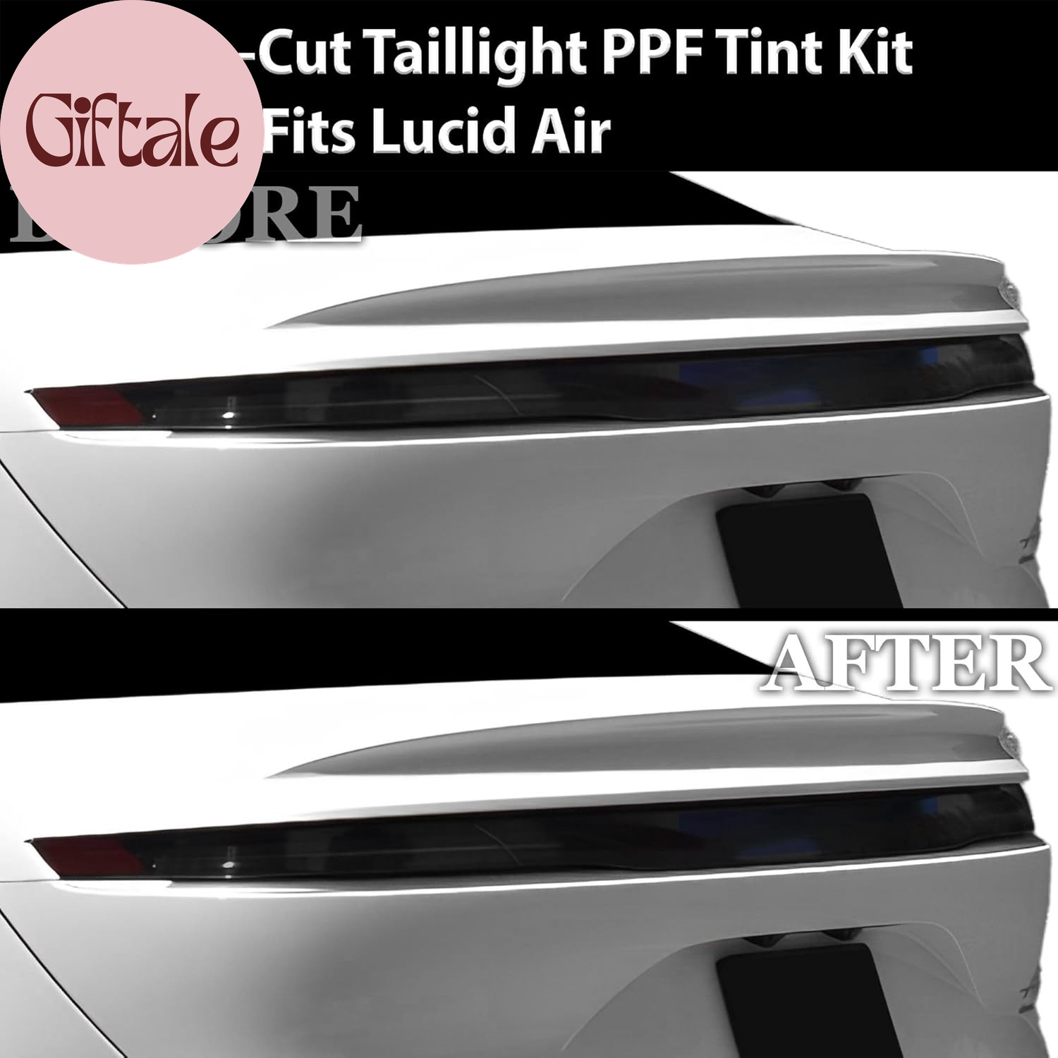 Full Headlight Taillight Tint Kit Compatible with Lucid Air 2022-2025, Light Smo