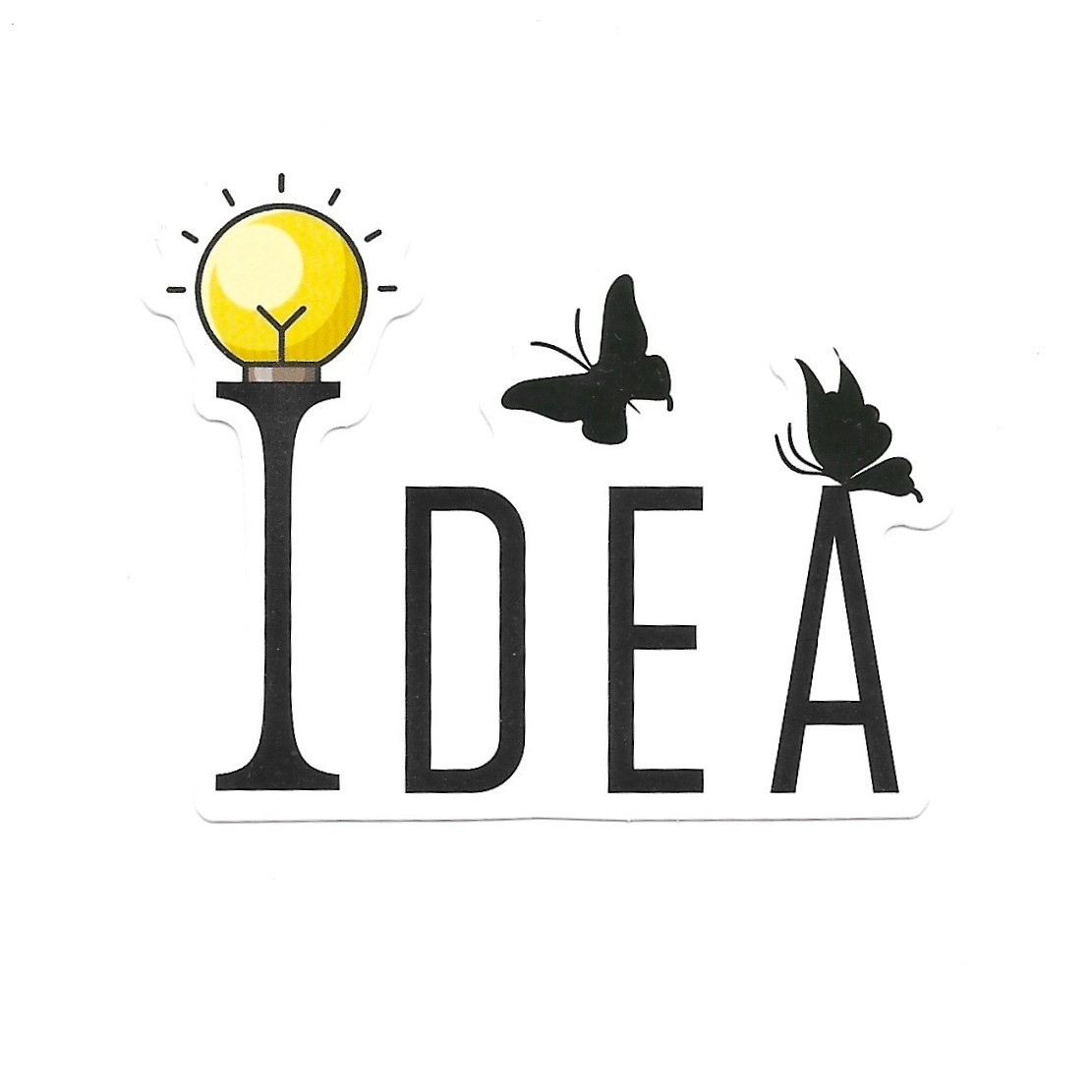 Idea Light Bulb Vinyl Sticker Creative Innovation Butterfly Thought Decal