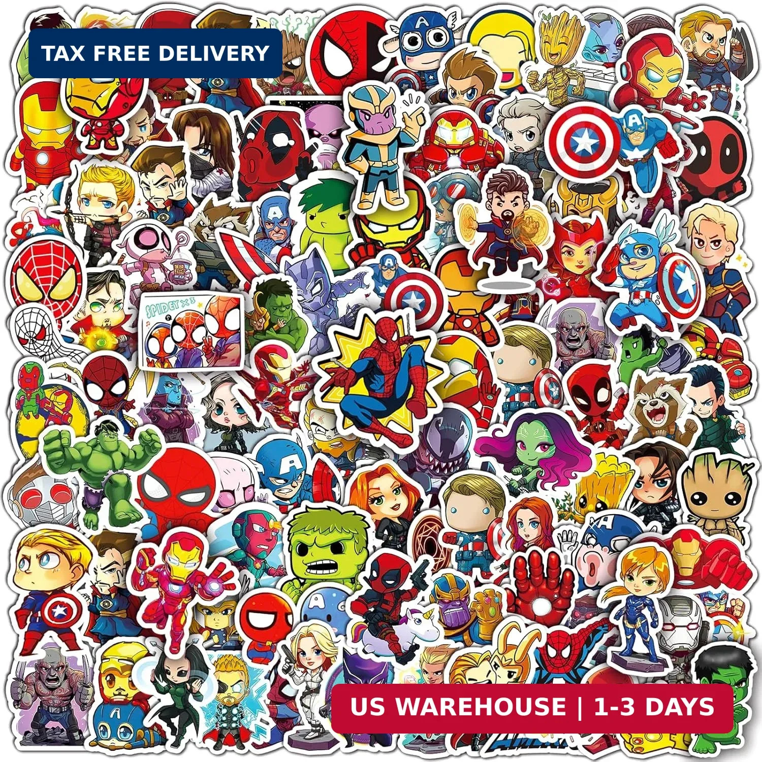 200PCS Cool Character Stickers for Water Bottles Skateboard Luggage Laptop Bumpe