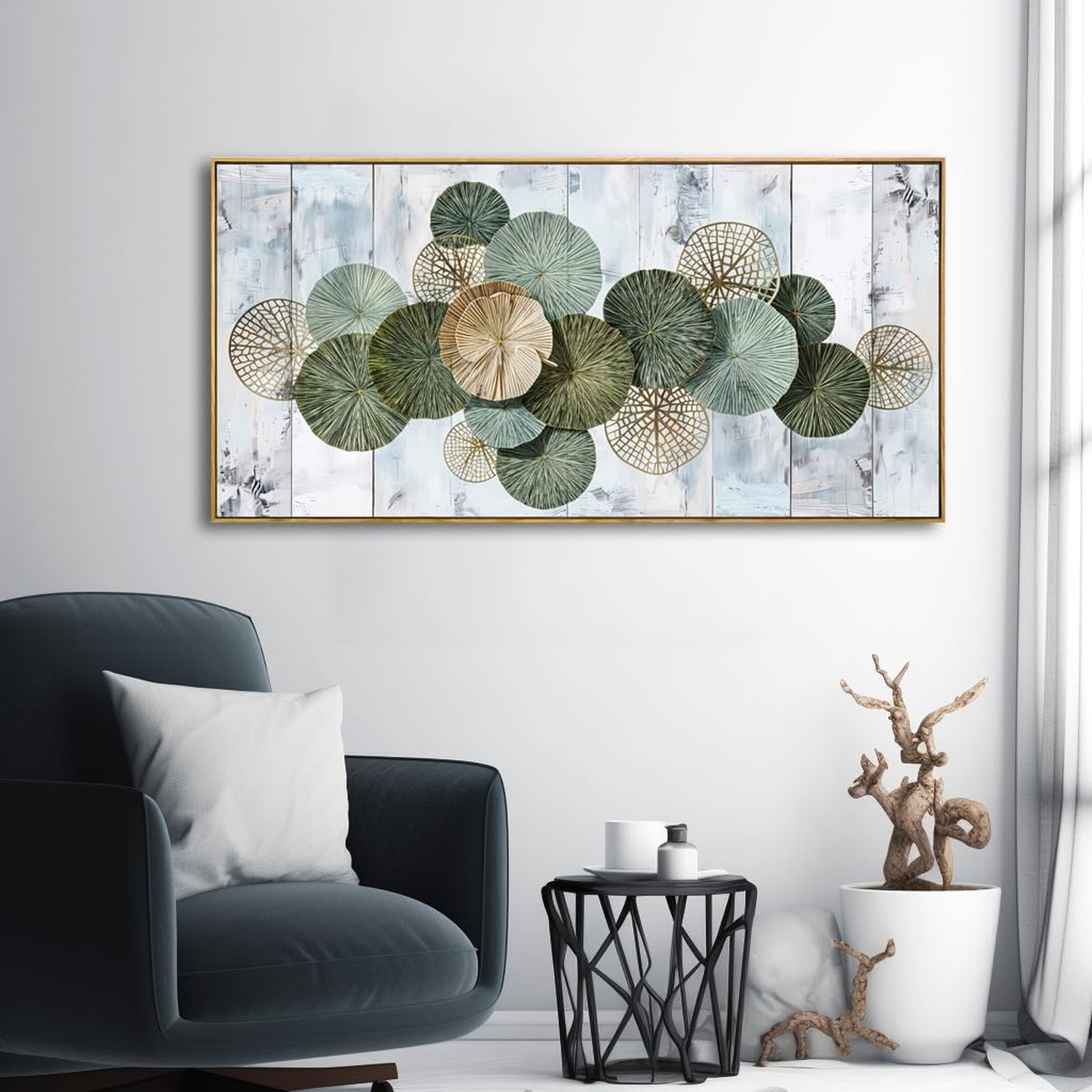 Wall Art Simple Wall Decor Green Canvas Painting Abstract Wall Art for Bedroo…