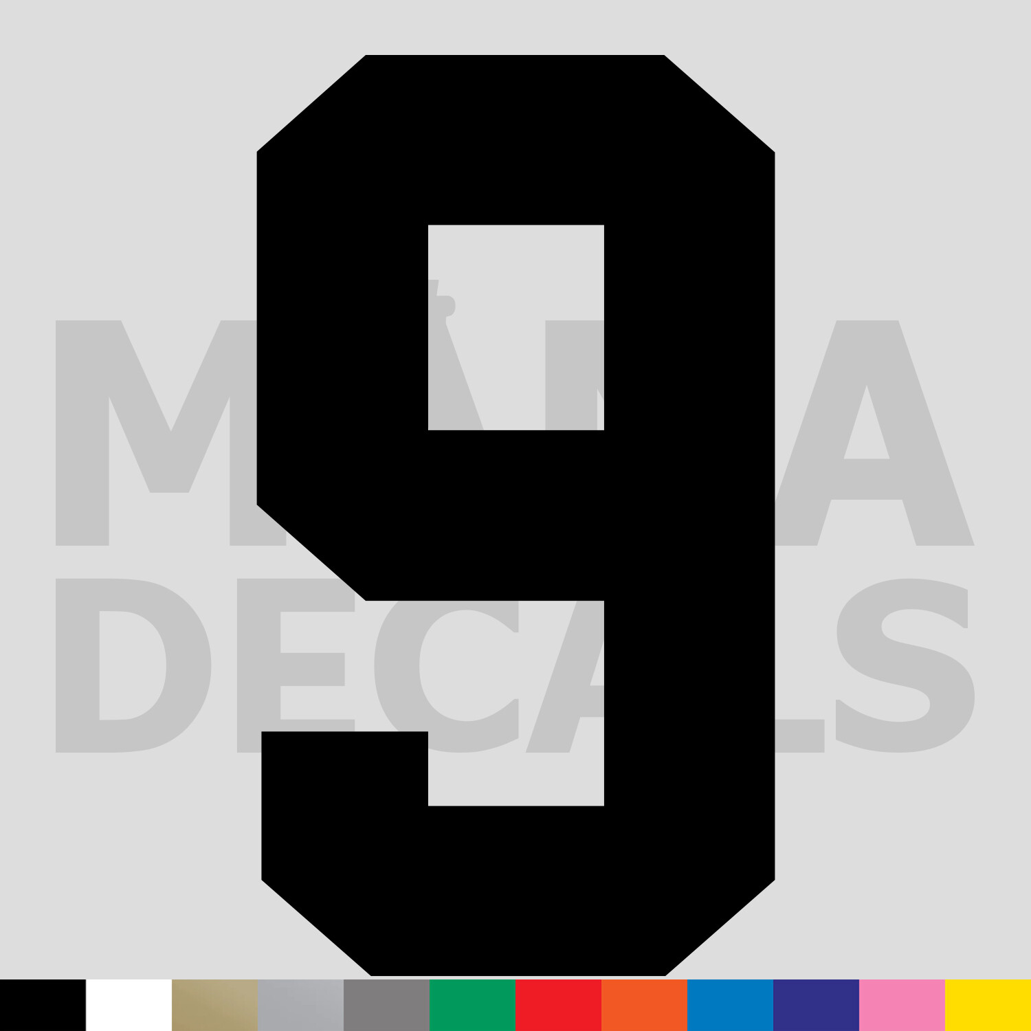 Number Nine 9 Vinyl Die Cut Decal Sticker – Jersey Sport Athlete