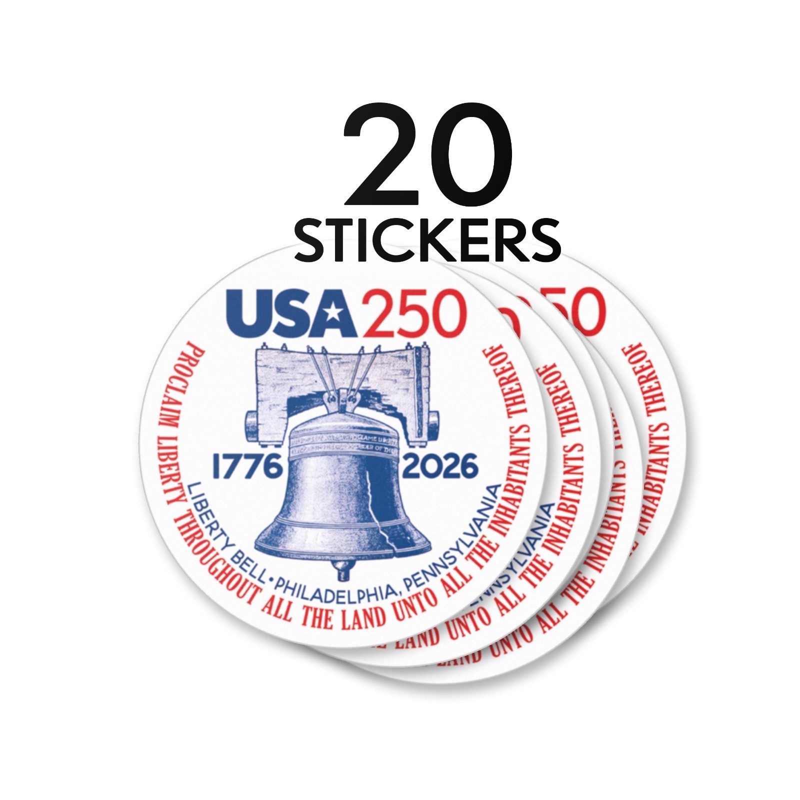 USA Stickers – Liberty Bell Decals – America, Semiquincentennial, 250 Freedom
