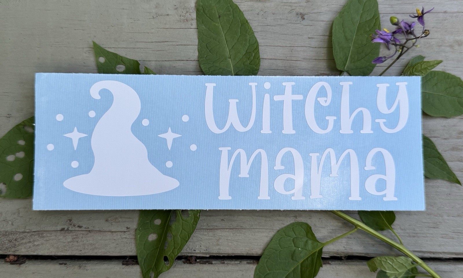 Witchy Mama Decal White Matte Oracle 651 Permanent Vinyl Sticker Window Laptop