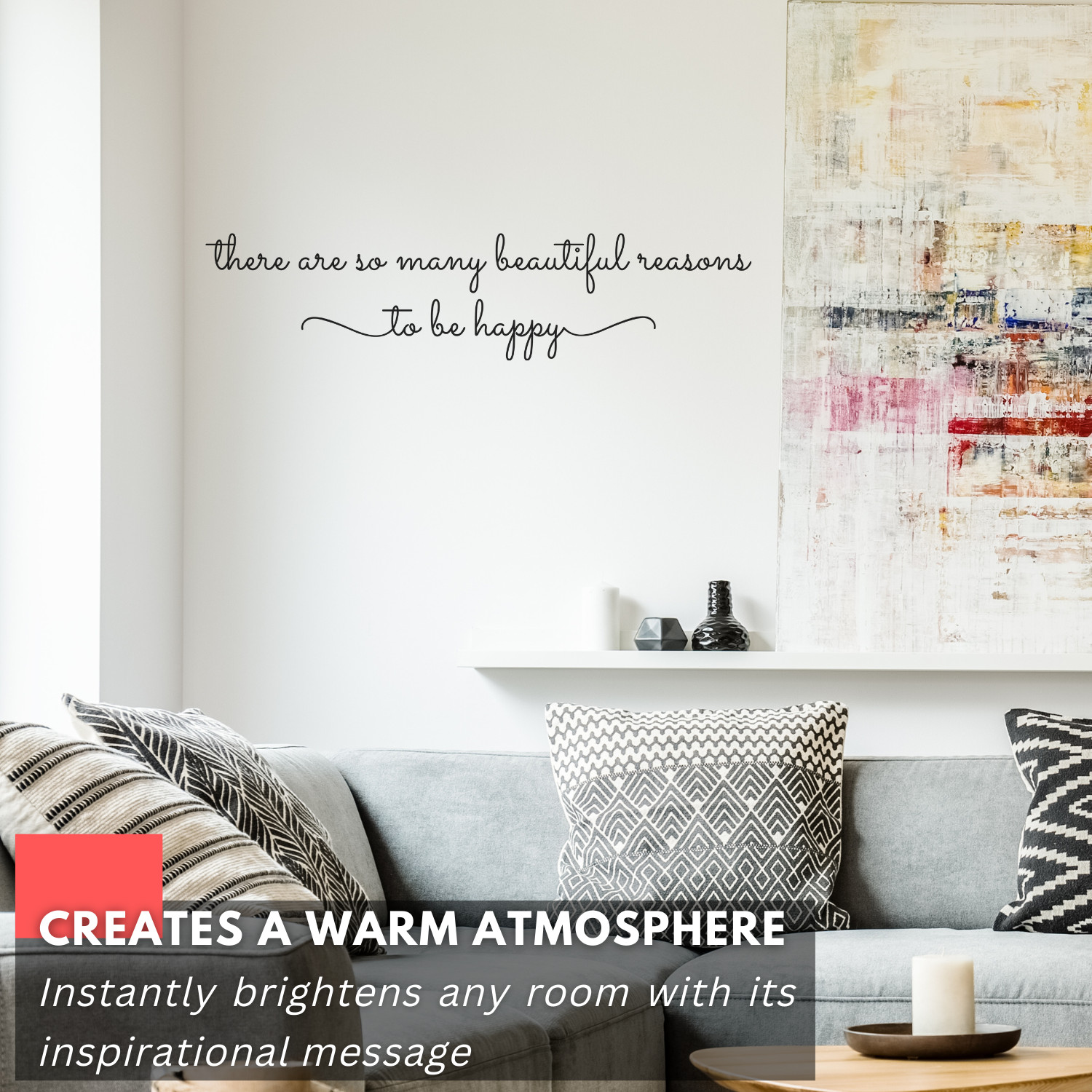 Beautiful Reasons to be Happy Inspirational Wall Decal Sticker Vinyl Quote
