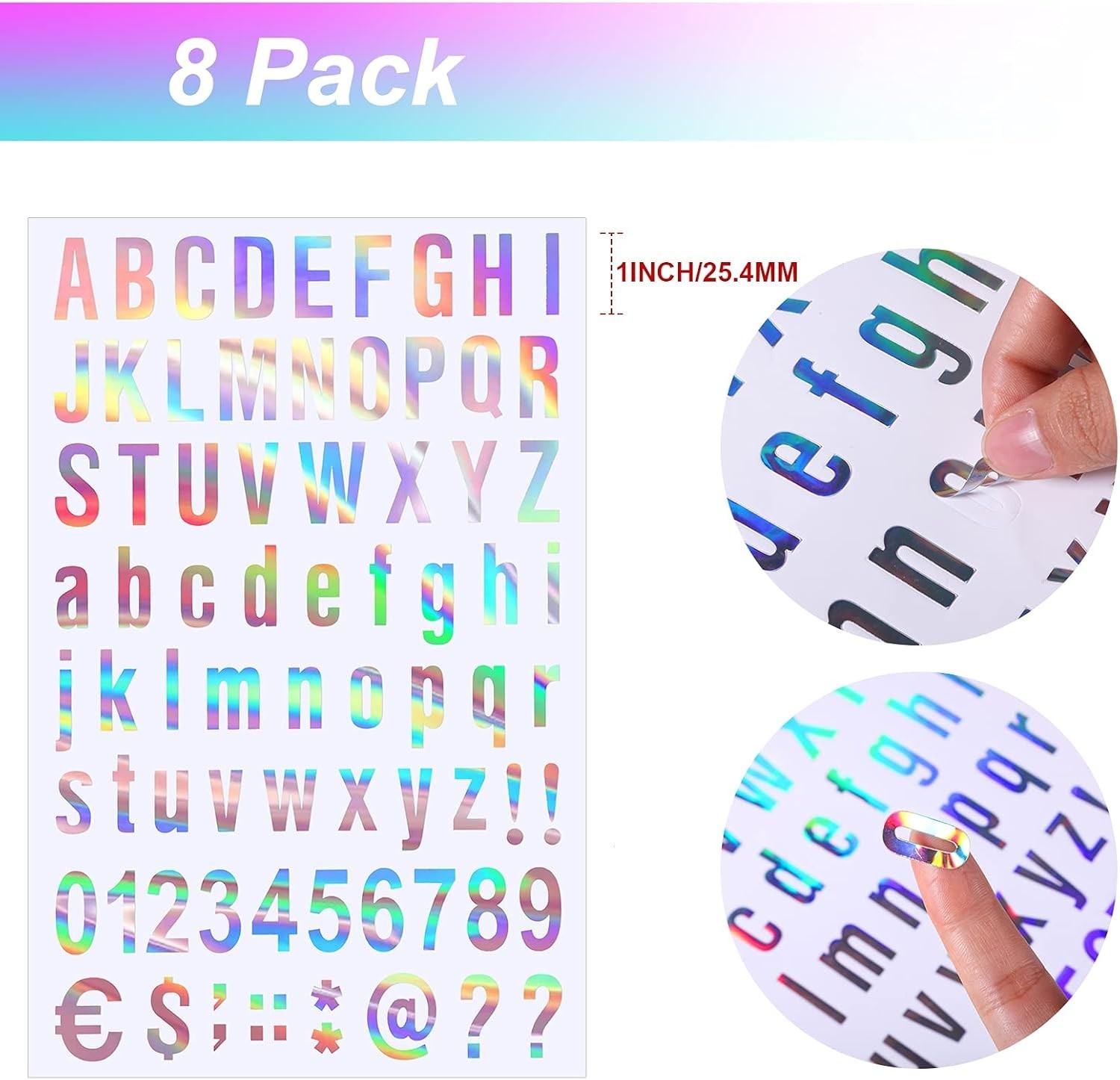 8 Sheets Self Adhesive Vinyl Letters Numbers Kit, Mailbox Numbers Sticker for…