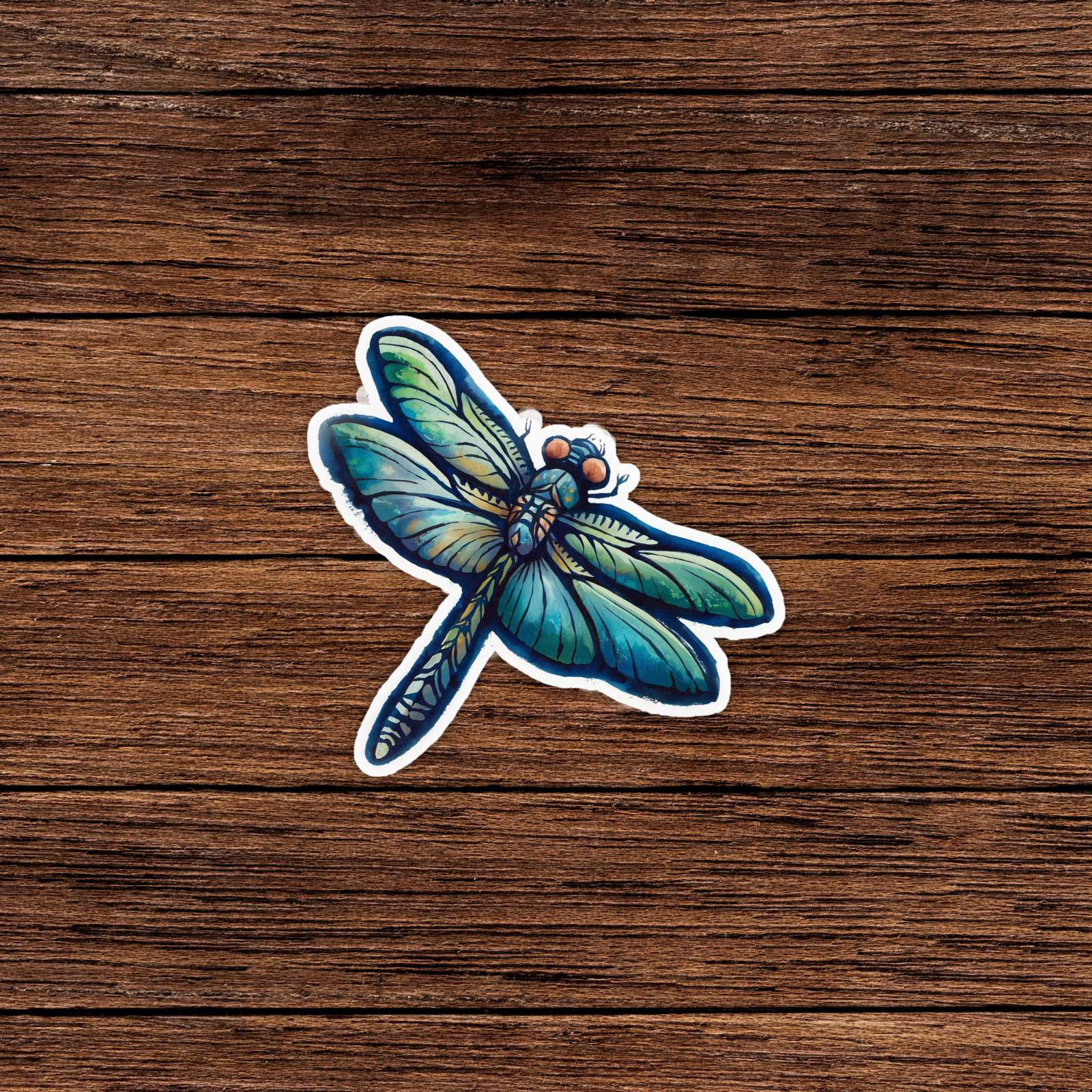 Vibrant Teal Dragonfly Sticker – Intricate Design, Stunning Colors #640