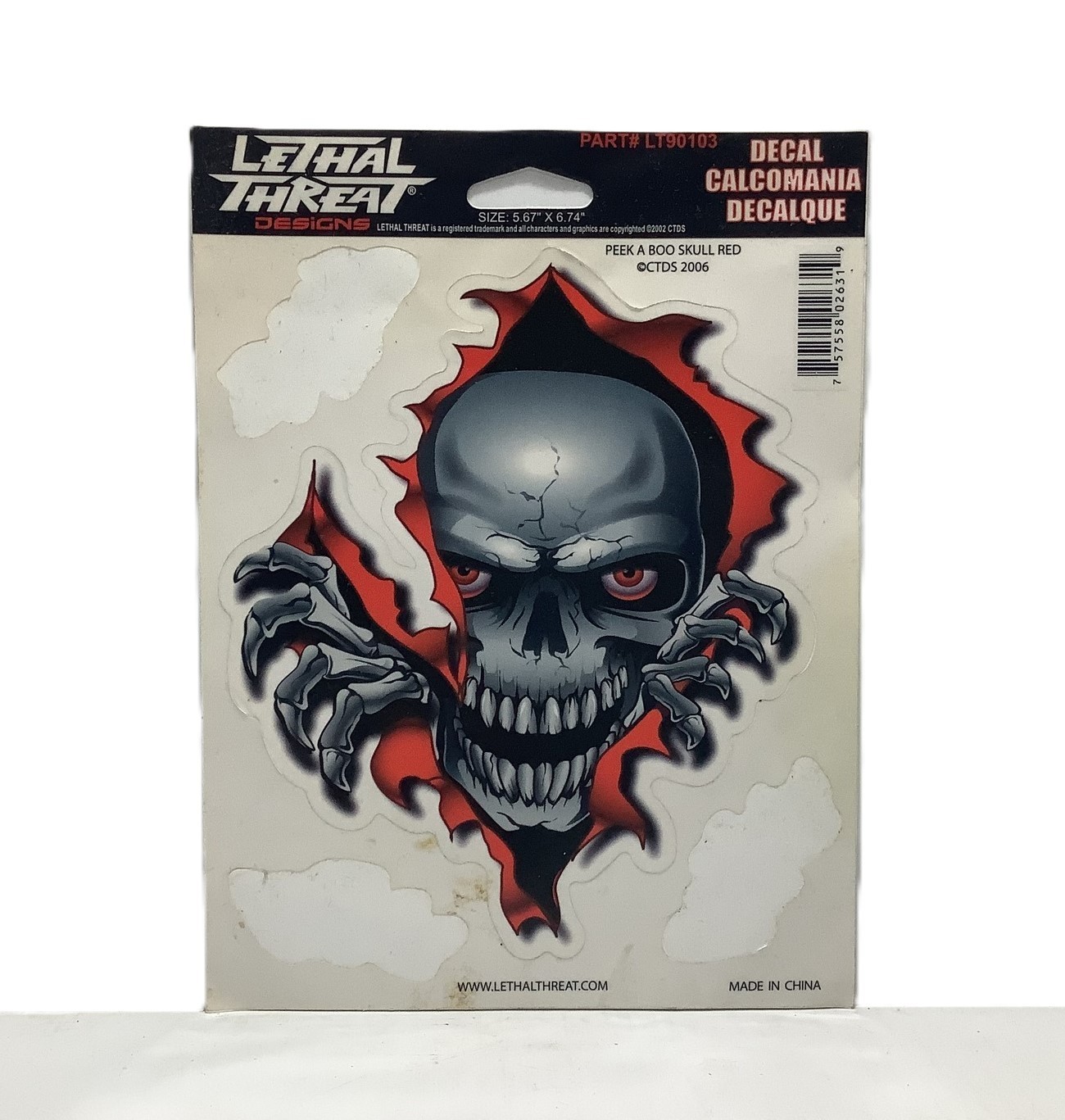Lethal Threat Designs Skull Cling On Decal 2006
