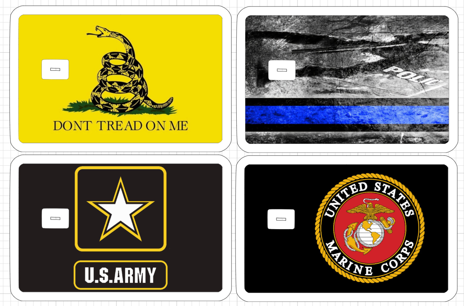 Military Police Credit Debit ATM Card Skin Stickers Army Marines Blue Line Logo