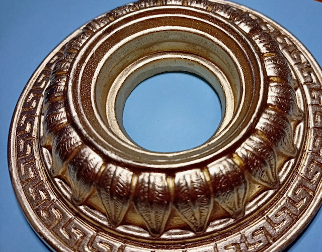 Gypsum Stucco Ornament Relief Rosette "Rondell" In White Gold Silver Etc.