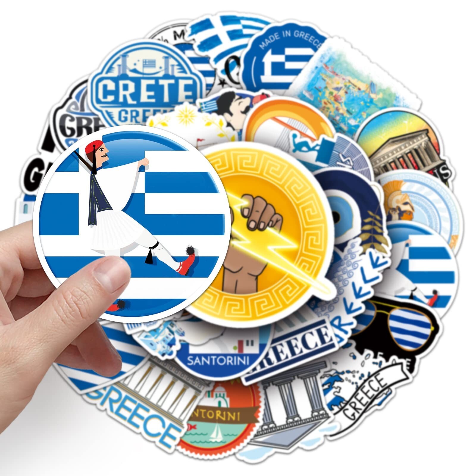 50 PCS Outdoor Travel in Greece Stickers PVC Waterproof Stickers,Water Bottle…