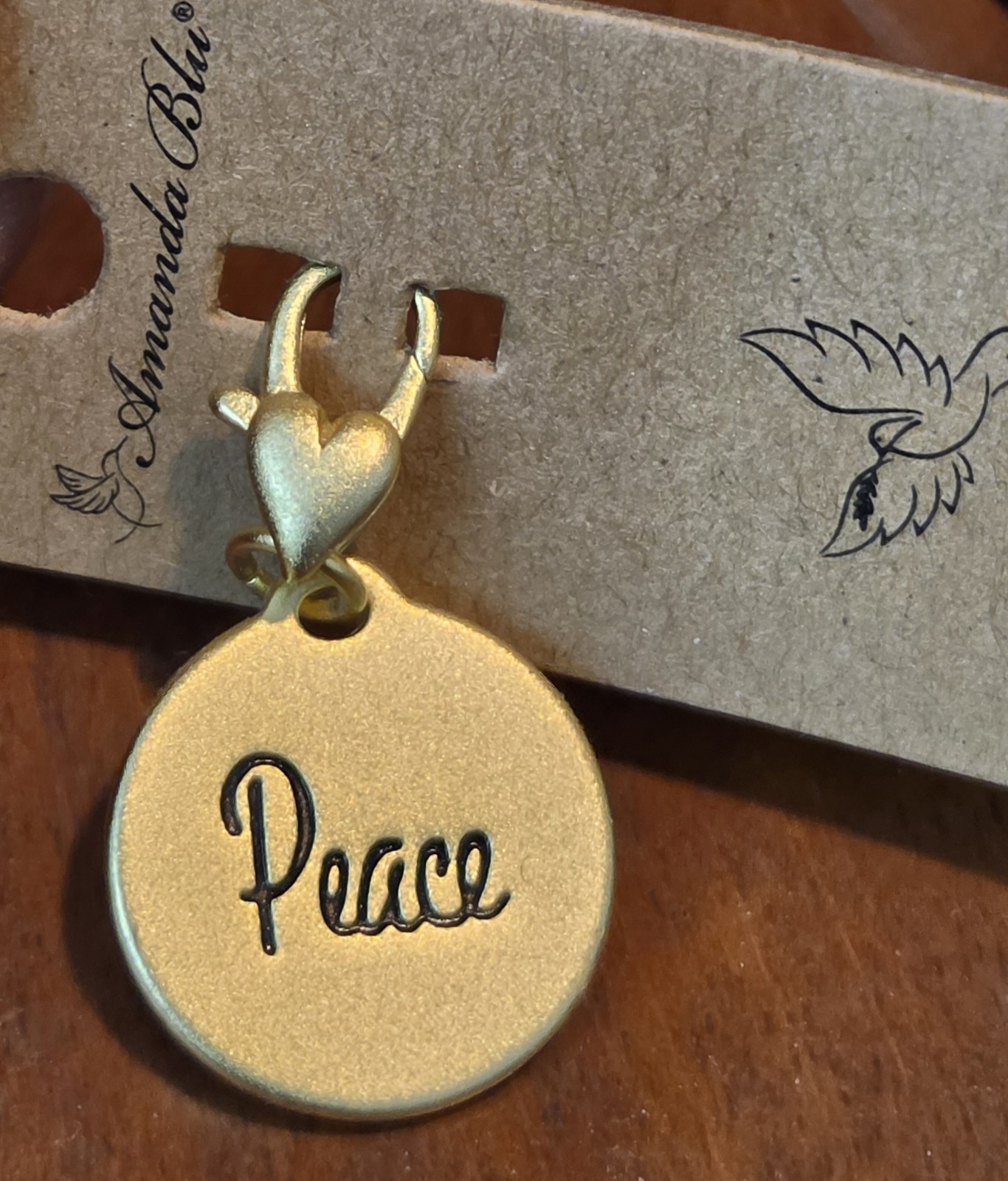 NEW Amanda Blu Charm PEACE DOVE Gold Silver Tone