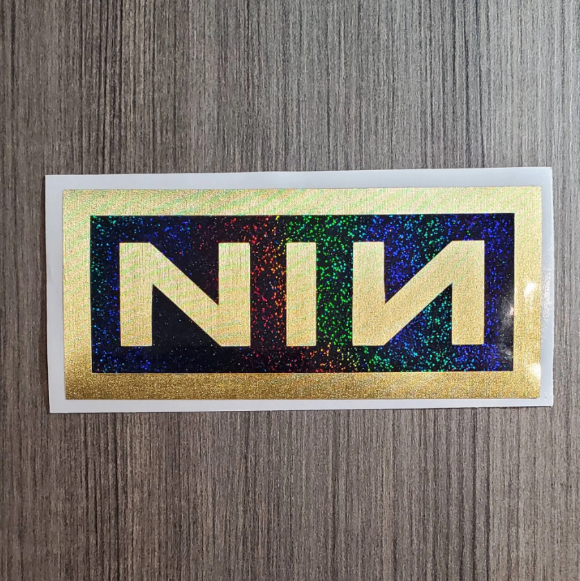 Nine Inch Nails – Premium Brushed Steel & Holographic Decal 6"