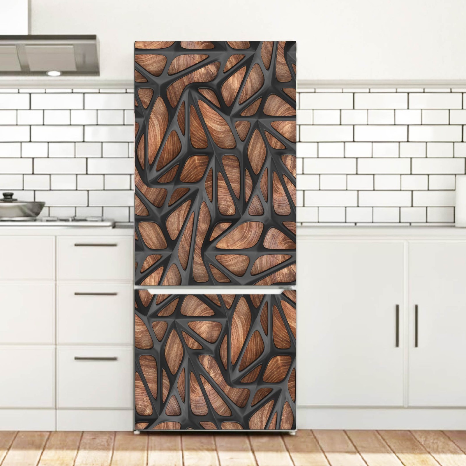Full Door Refrigerator Wrap Self-Adhesive Vinyl