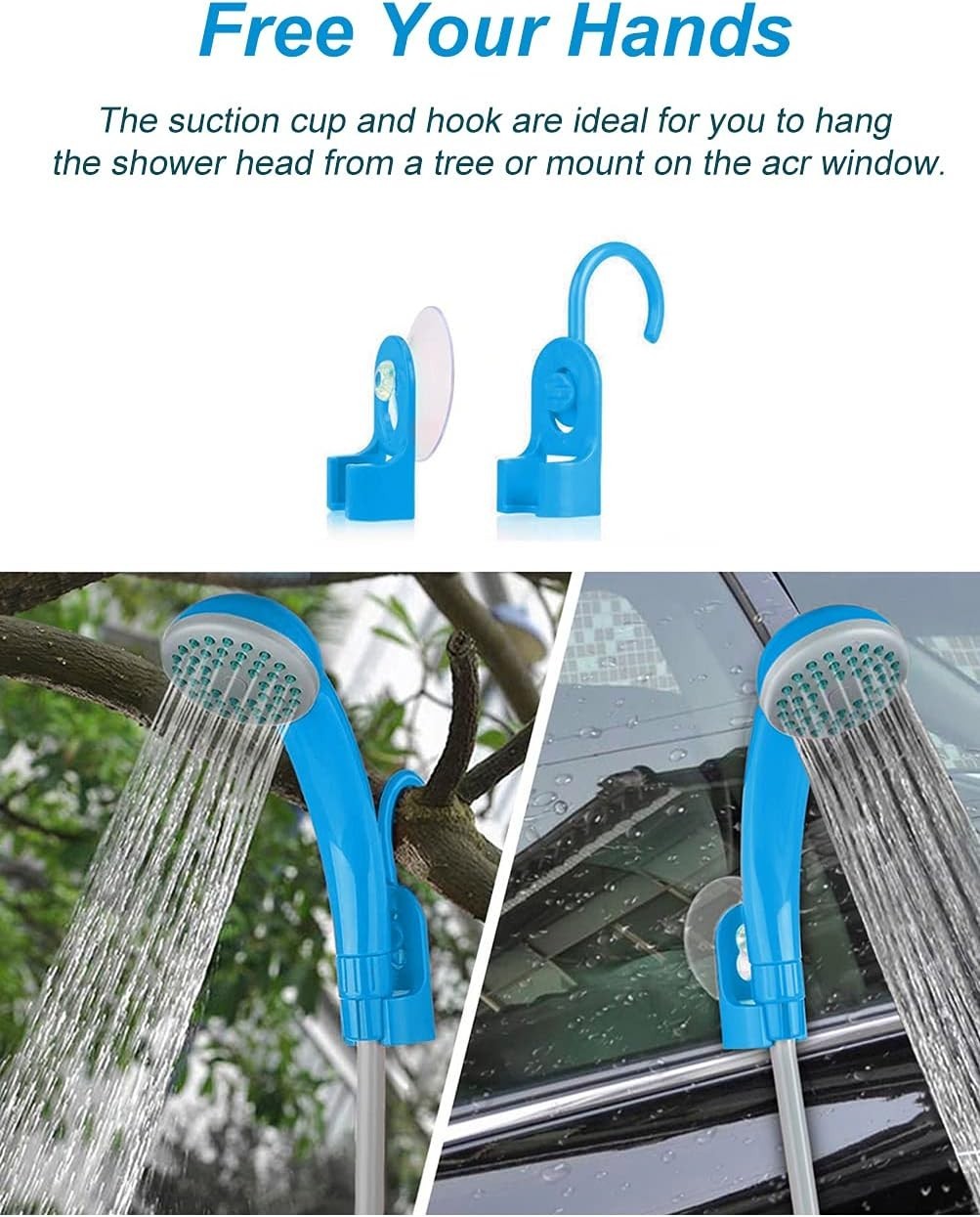 Portable Shower Camping Shower Outdoor Camp Shower Pump, Electric Rechargeable P