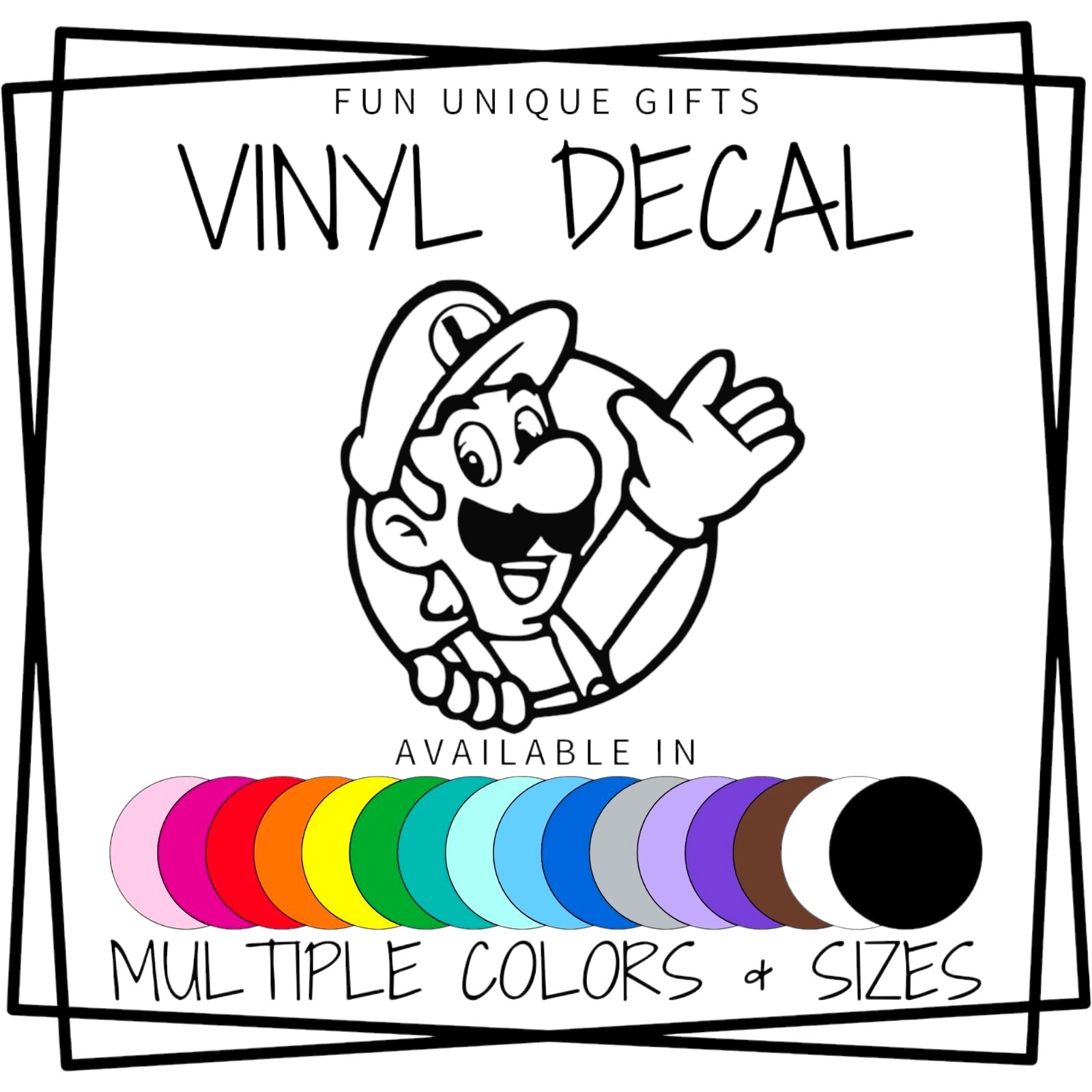 Luigi Mario Vinyl Decal Sticker -Multiple Colors & Sizes- FREE SHIPPING