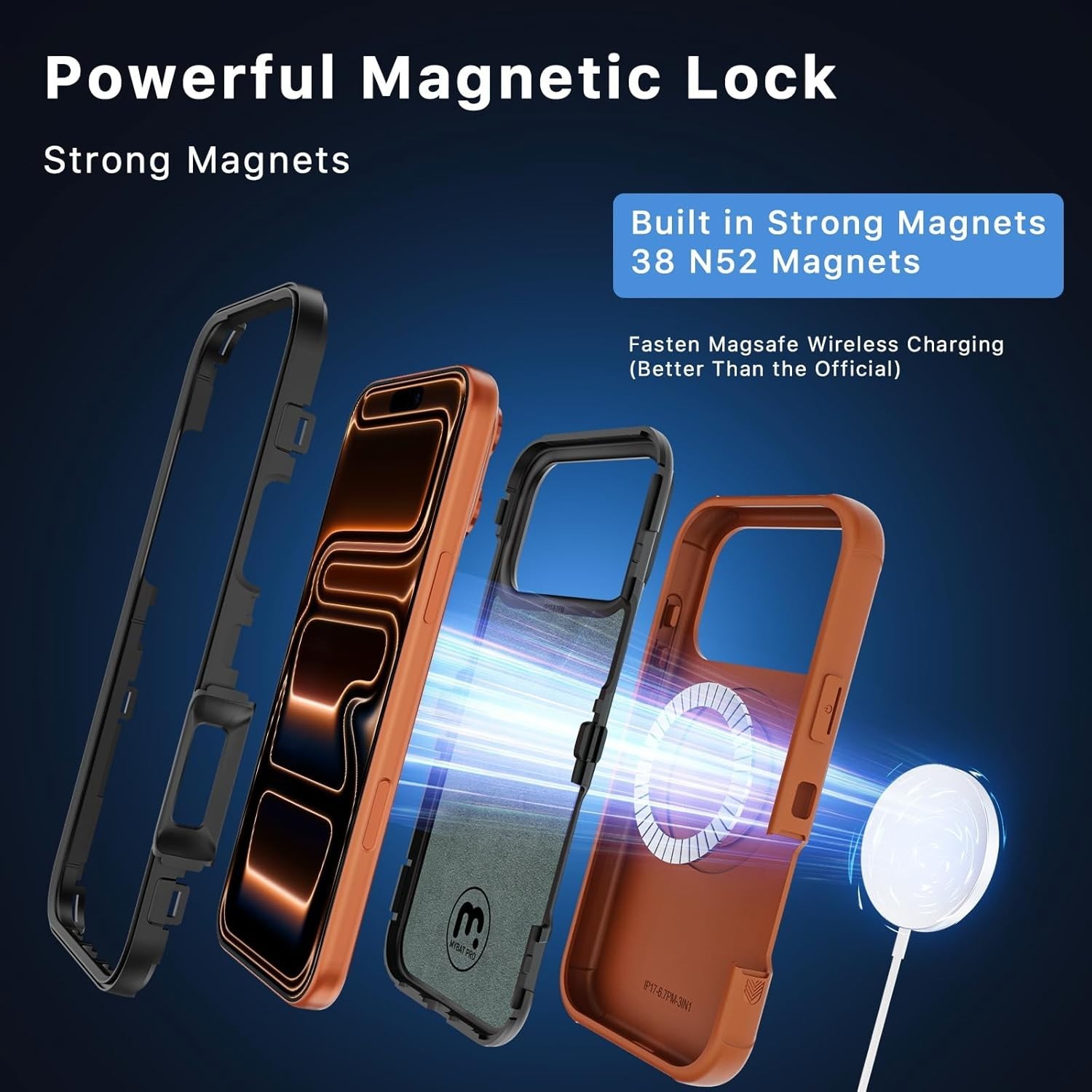 for iPhone 17 Pro Max Case with 17 Max, Cosmic Orange