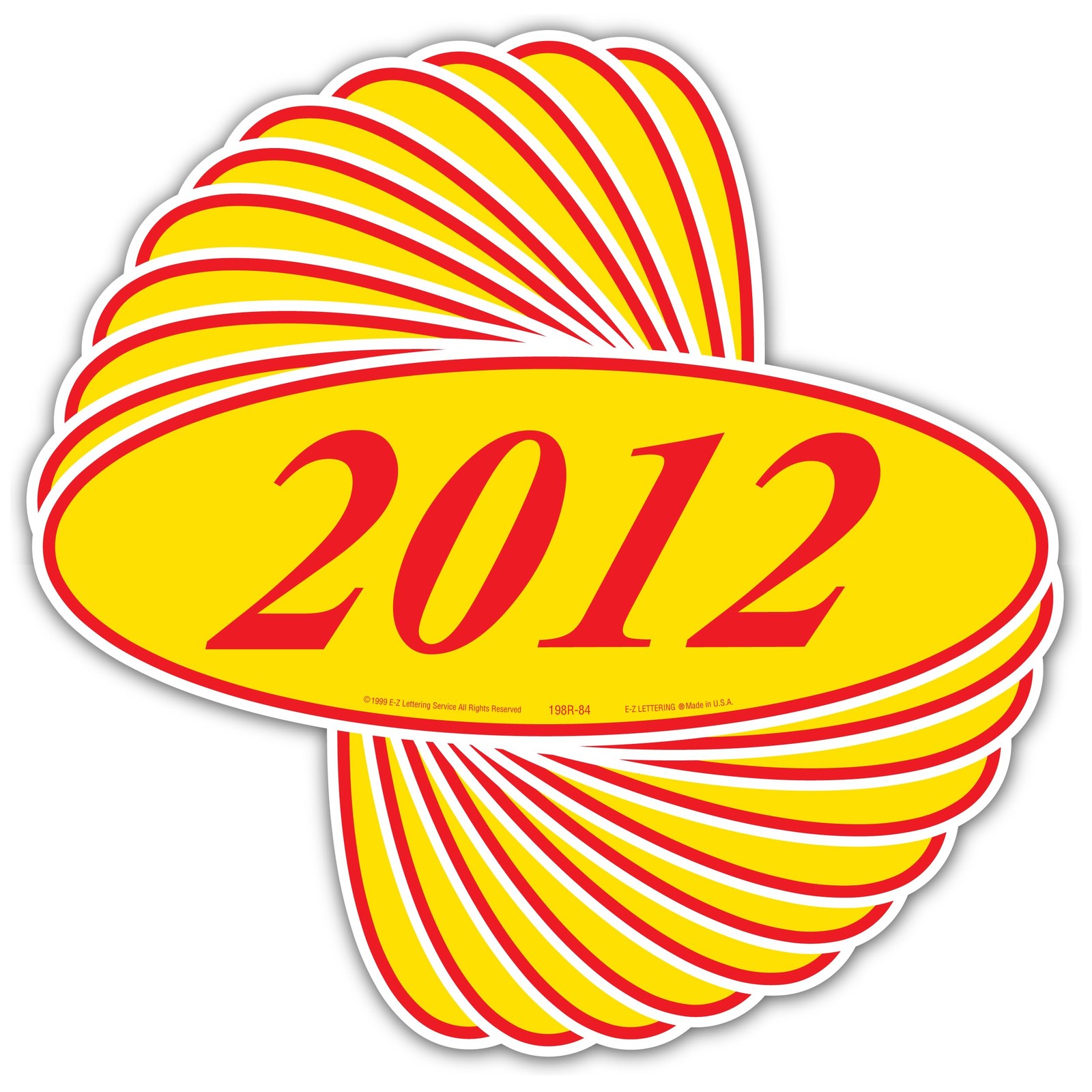 EZLine Oval Model Windshield Year Stickers for Car Windows Red and Yellow Lar…